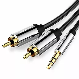 Аудио кабель Vention AUX mimi Jack 3.5 мм - 2xRCA M/M 1м cable black (BCFBF)