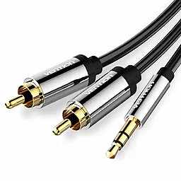 Аудио кабель Vention AUX mini Jack 3.5 мм - 2xRCA M/M 1м cable black (BCFBF) - фото Аудио кабель Vention AUX mini Jack 3.5 мм - 2xRCA M/M 1м cable black (BCFBF)