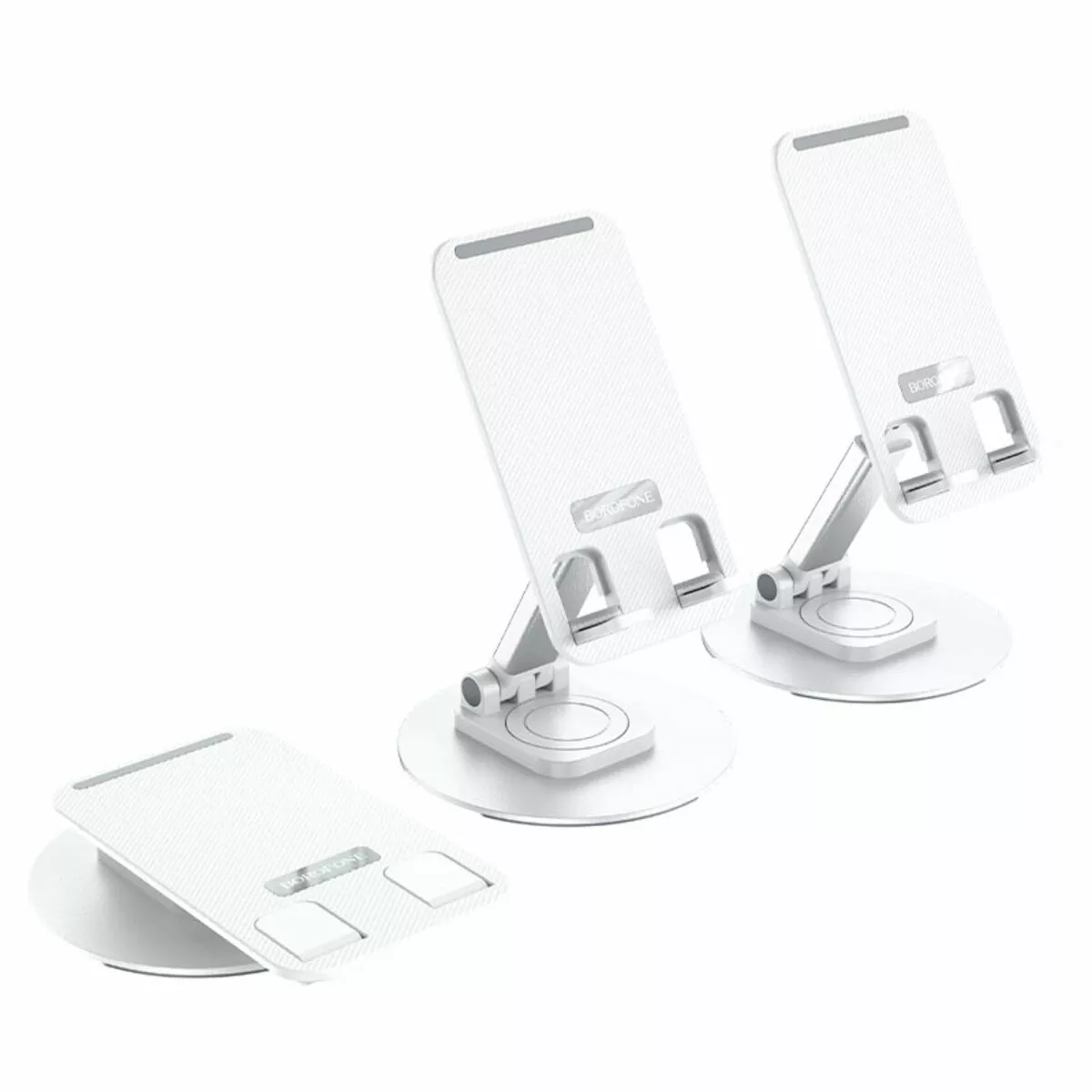 Держатель для смартфона BOROFONE BH75 Flawless folding rotatable desktop holder White - фото 4