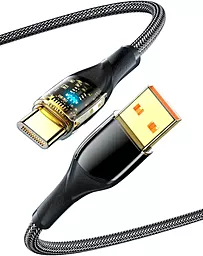 USB Кабель Essager Interstellar Transparent Design 100W 7A 2M USB - Type-C Cable Black (EXCT-XJA01-P)
