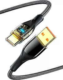 Кабель Essager Interstellar Transparent Design USB-A - Type-C 100w 7a 2м cable Black (EXCT-XJA01-P) - фото Кабель Essager Interstellar Transparent Design USB-A - Type-C 100w 7a 2м cable Black (EXCT-XJA01-P)