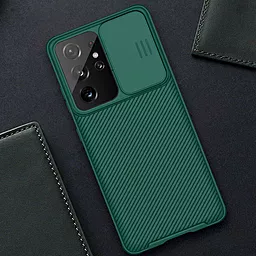 Чехол Nillkin Camshield (шторка на камеру) для Samsung Galaxy S21 Ultra Зеленый / Dark Green - миниатюра 6