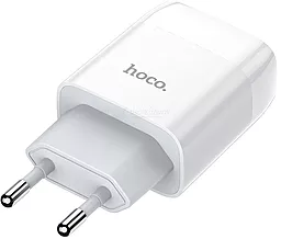 Сетевое зарядное устройство Hoco C73A 2.4a 2xUSB-A ports charger white