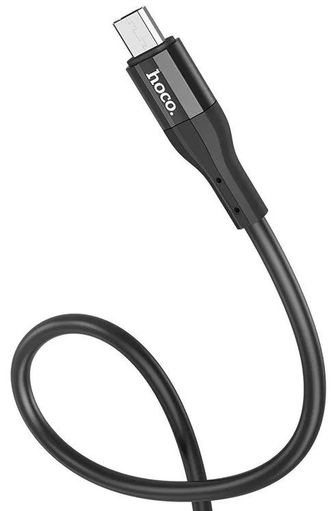 Кабель Hoco X72 Creator Silicone USB-A - micro USB 12w 2.4a 1м cable Black - фото 3