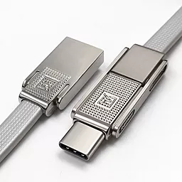 Универсальный кабель Remax RC-070th Gplex 3-in-1 USB-A to Type-C/Lightning/micro USB 12w 2.4a 1м cable Silver - миниатюра 2 Универсальный кабель Remax RC-070th Gplex 3-in-1 USB-A to Type-C/Lightning/micro USB 12w 2.4a 1м cable Silver - миниатюра 2
