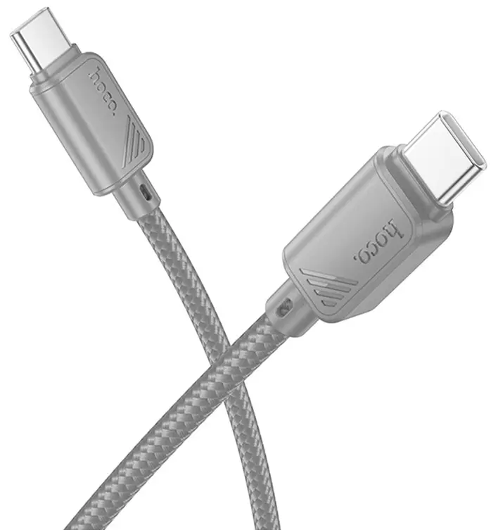Кабель Hoco X113 Beneficio USB Type-C - Type-C 60w 3a 1м PD cable Gray - фото 3