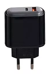 Мережевий зарядний пристрій з швидкою зарядкою XO L42 PD/QC3.0 3A 18W Black
