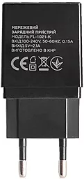 Мережевий зарядний пристрій Florence 2xUSB Black (FL-1021-K) - мініатюра 2