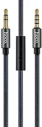 Аудио кабель, с микрофоном Hoco UPA04 AUX mini Jack 3.5mm M/M Cable 1 м gray - миниатюра 2