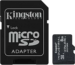 Карта памяти Kingston 8 GB microSDHC UHS-I (U3) V30 A1 Industrial + SD Adapter (SDCIT2/8GB)