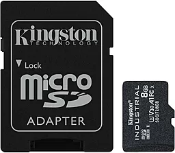 Карта пам'яті Kingston 8 GB microSDHC UHS-I (U3) V30 A1 Industrial + SD Adapter (SDCIT2/8GB) - фото Карта пам'яті Kingston 8 GB microSDHC UHS-I (U3) V30 A1 Industrial + SD Adapter (SDCIT2/8GB)
