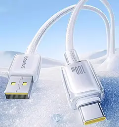 Кабель Baseus Crystal USB-A - Type-C 100w 5a 2м cable Moon White (E04279) - миниатюра 4