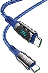 Кабель USB PD Hoco S51 100W 3A 1.2M USB Type-C - Type-C Cable Blue - миниатюра 2