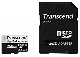 Карта памяти Transcend microSDXC 256GB High Perfomance Class 10 UHS-I U3 V30 A2 + SD-адаптер (TS256GUSD330S)