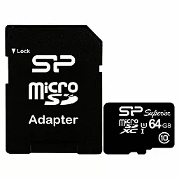Карта пам'яті Silicon Power microSDXC 64GB Superior Class 10 UHS-I U1 + SD-адаптер (SP064GBSTXDU1V10SP) - фото Карта пам'яті Silicon Power microSDXC 64GB Superior Class 10 UHS-I U1 + SD-адаптер (SP064GBSTXDU1V10SP)