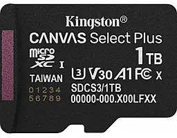 Карта пам'яті Kingston microSDXC Canvas Select Plus 1TB UHS-I U3 V30 A1 Class 10 (SDCS3/1TBSP) - фото Карта пам'яті Kingston microSDXC Canvas Select Plus 1TB UHS-I U3 V30 A1 Class 10 (SDCS3/1TBSP)