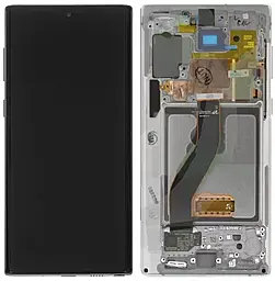 Дисплей Samsung Galaxy Note 10 N970 з тачскріном і рамкою, (TFT, без функції відбитка пальця), White - фото Дисплей Samsung Galaxy Note 10 N970 з тачскріном і рамкою, (TFT, без функції відбитка пальця), White