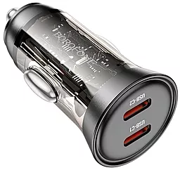 Автомобильное зарядное устройство Borofone BZ26B Discovery 45w PD 2xUSB-C ports car charge black