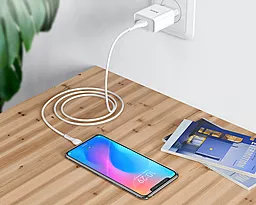 Сетевое зарядное устройство Hoco C81A 2.1a home charger + micro USB cable white - миниатюра 6 Сетевое зарядное устройство Hoco C81A 2.1a home charger + micro USB cable white - миниатюра 6