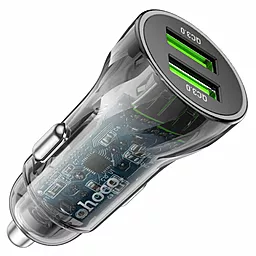 Автомобильное зарядное устройство Hoco Z47 20w QC3.0 2xUSB-A ports car charger black - фото Автомобильное зарядное устройство Hoco Z47 20w QC3.0 2xUSB-A ports car charger black