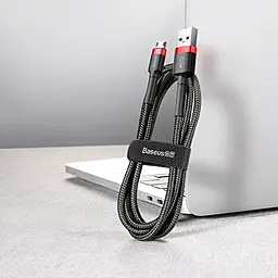 Кабель Baseus Cafule USB-A - micro USB 12w 2.4a 3м cable Black/Red (CAMKLF-H91) - миниатюра 5 Кабель Baseus Cafule USB-A - micro USB 12w 2.4a 3м cable Black/Red (CAMKLF-H91) - миниатюра 5