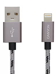 USB Кабель Canyon 10w 2a Lightning cable dark grey (CNE-CFI3DG)