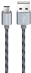 Кабель Borofone BX24 Ring Current USB-A - micro USB 12w 2.4a 1м cable Gray - фото Кабель Borofone BX24 Ring Current USB-A - micro USB 12w 2.4a 1м cable Gray