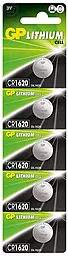Батарейки GP CR1620 5шт (CR1620-7U5) - фото Батарейки GP CR1620 5шт (CR1620-7U5)