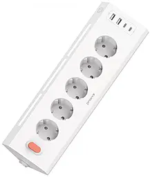 Мережевий фільтр (подовжувач) Proove Prism Socket 5 розеток 3680w 16а 1.6м 5 розеток 2xUSB-C/2xUSB-A порти з вимикачем білий