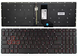 Клавиатура для ноутбука Acer Nitro AN515-41 без рамки подсветка клавиш черная