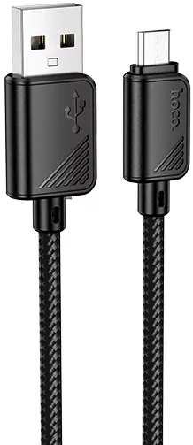 Кабель Hoco X113 USB-A - micro USB 12w 2.4a 1м cable Black - фото 1