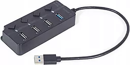 USB хаб Gembird 4-in-1 black (UHB-U3P1U2P3P-01)