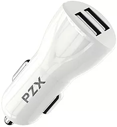 Автомобільний зарядний пристрій PZX C903 2.4a 2xUSB-A ports car charger white