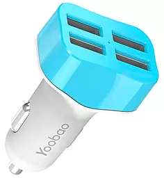 Автомобильное зарядное устройство Yoobao Quatro USB Car Charger 4.8A Blue (YB206)