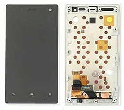 Дисплей Sony Xperia Acro S (LT26W) с тачскрином и рамкой, оригинал, White