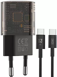 Мережевий зарядний пристрій XO CE05 30W QC/PD USB-C-A + USB-C-C Cable Brown - мініатюра 2