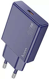 Мережевий зарядний пристрій Hoco N44 Biscuit 30w PD USB-C fast charger black - фото Мережевий зарядний пристрій Hoco N44 Biscuit 30w PD USB-C fast charger black