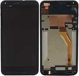 Дисплей HTC Desire 816, Desire 816W (желтый шлейф) + Touchscreen with frame Blue