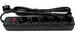 Мережевий фільтр (подовжувач) PrologiX 5 розеток 3м чорний (PRS-075P5-30B) - фото Мережевий фільтр (подовжувач) PrologiX 5 розеток 3м чорний (PRS-075P5-30B)