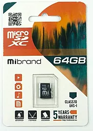 Карта памяти Mibrand microSDXC 64GB Class 10 UHS-1 U1 (MICDXU1/64GB)