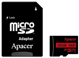 Карта памяти Apacer microSDHC 32Gb class 10 V10 A1 + Adapter SD (AP32GMCSH10UB-R)