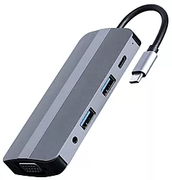 Мультипортовый USB Type-C хаб Cablexpert 8-in-1 hub gray (A-CM-COMBO8-02) - фото Мультипортовый USB Type-C хаб Cablexpert 8-in-1 hub gray (A-CM-COMBO8-02)