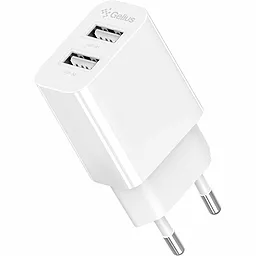 Сетевое зарядное устройство Gelius 2.4a 2xUSB-A ports charger white (GP-HC059) - фото Сетевое зарядное устройство Gelius 2.4a 2xUSB-A ports charger white (GP-HC059)