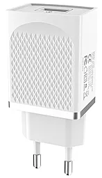 Сетевое зарядное устройство с быстрой зарядкой Hoco C42A 18w QC3.0 home charger white - фото Сетевое зарядное устройство с быстрой зарядкой Hoco C42A 18w QC3.0 home charger white