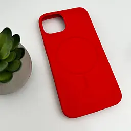 Чехол Silicone Case Full Fine Ring MagSafe для Apple iPhone 13  Red - миниатюра 4
