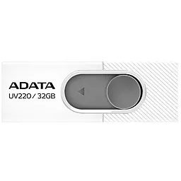 Флешка ADATA UV220 32GB USB 2.0 (AUV220-32G-RWHGY) WHITE/GRAY - фото Флешка ADATA UV220 32GB USB 2.0 (AUV220-32G-RWHGY) WHITE/GRAY