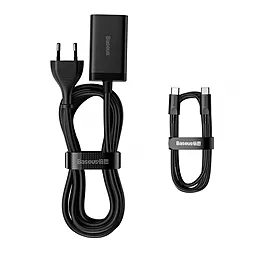Сетевое зарядное устройство Baseus Pro Fast Charge GaN3 65W 2xUSB-С+2хUSB-A + USB C-C Cable Black (CCGP040101) - миниатюра 4