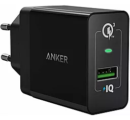 Мережевий зарядний пристрій з швидкою зарядкою Anker Powerport+1 QC3.0 3A + Micro USB Black (B2013L11)