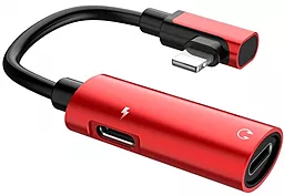 Аудіо-перехідник з додатковим живленням Hoco LS18 Digital Audio Converter For Apple Red