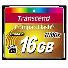 Карта пам'яті Transcend Compact Flash 16GB 1000X UDMA 7 (TS16GCF1000) - фото Карта пам'яті Transcend Compact Flash 16GB 1000X UDMA 7 (TS16GCF1000)